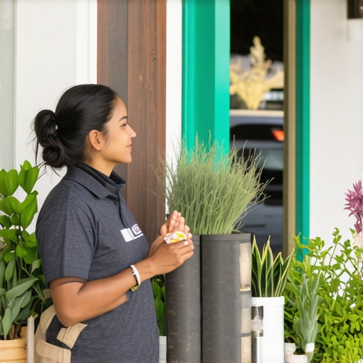 Community Engagement in Gilbert A Gilbert business owner interacting with local community members outside their shop