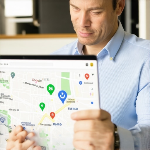 Business owner working on Google Maps profile on laptop in Gilbert Arizona