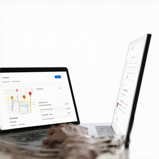 A Gilbert business owner reviewing local SEO data on a laptop related to Google Maps optimization.