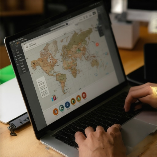 Digital Marketing Tools for Local SEO Person analyzing local maps and SEO metrics on a laptop