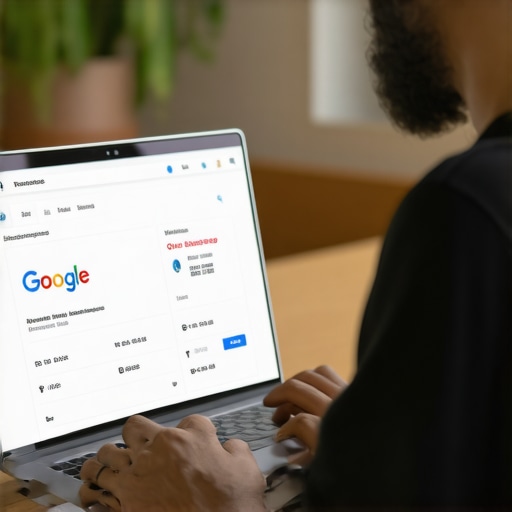 Business owner managing Google My Business listing on laptop in Gilbert