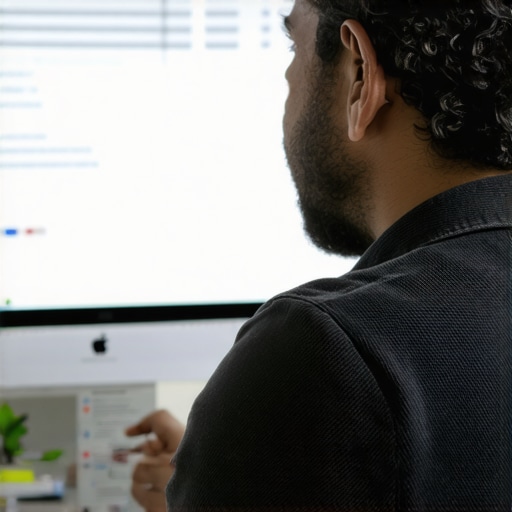 Business owner updating Google My Business profile on computer