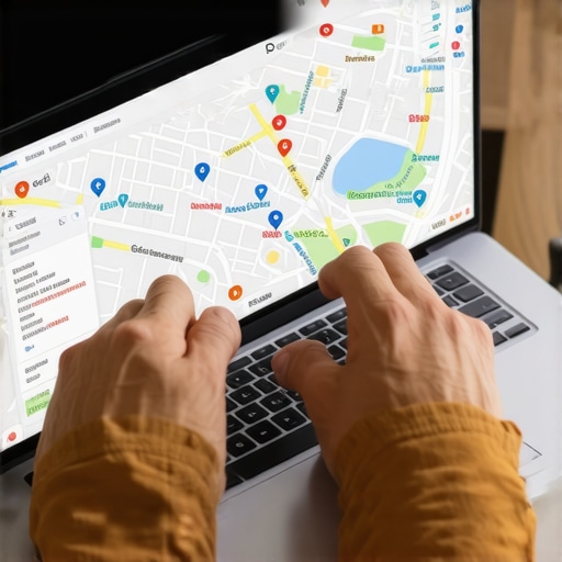 Digital marketer working on local SEO analytics with Gilbert city map