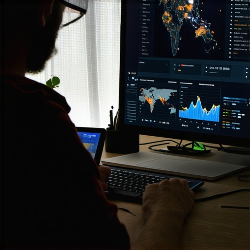 Digital marketer reviewing SEO metrics A person analyzing local SEO and Google Maps data on a computer