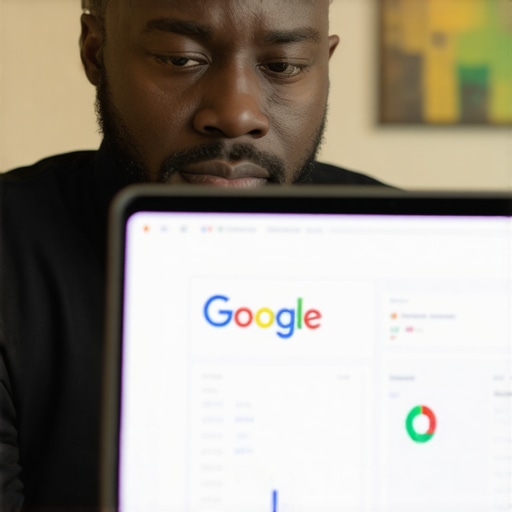 Person reviewing Google Business Profile analytics on a laptop to identify shadow ban signs.