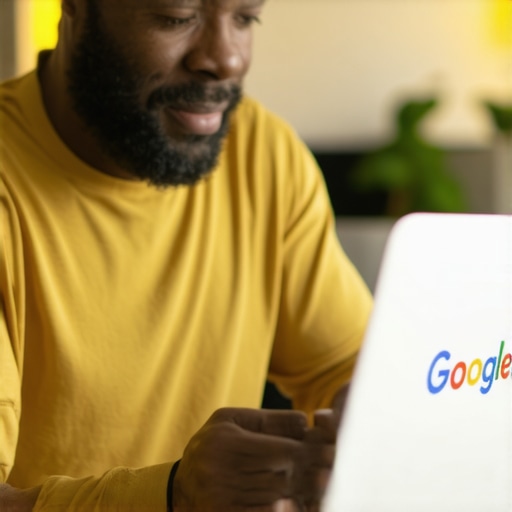 Business owner editing Google's My Business profile on laptop in Gilbert Arizona