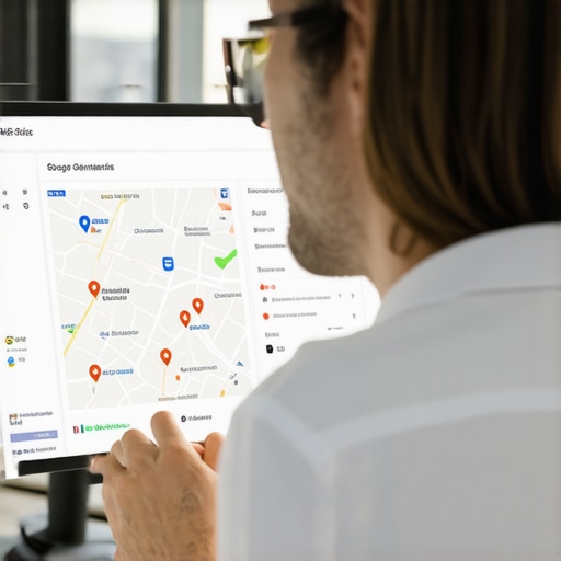 Business owner analyzing local SEO performance on Google Maps